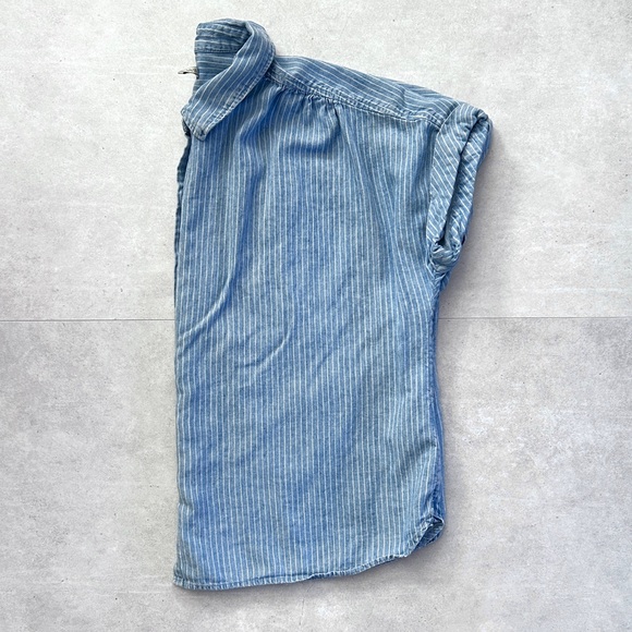 Faherty Light Blue Pinstripe Button Down Shirt - Picture 5 of 10